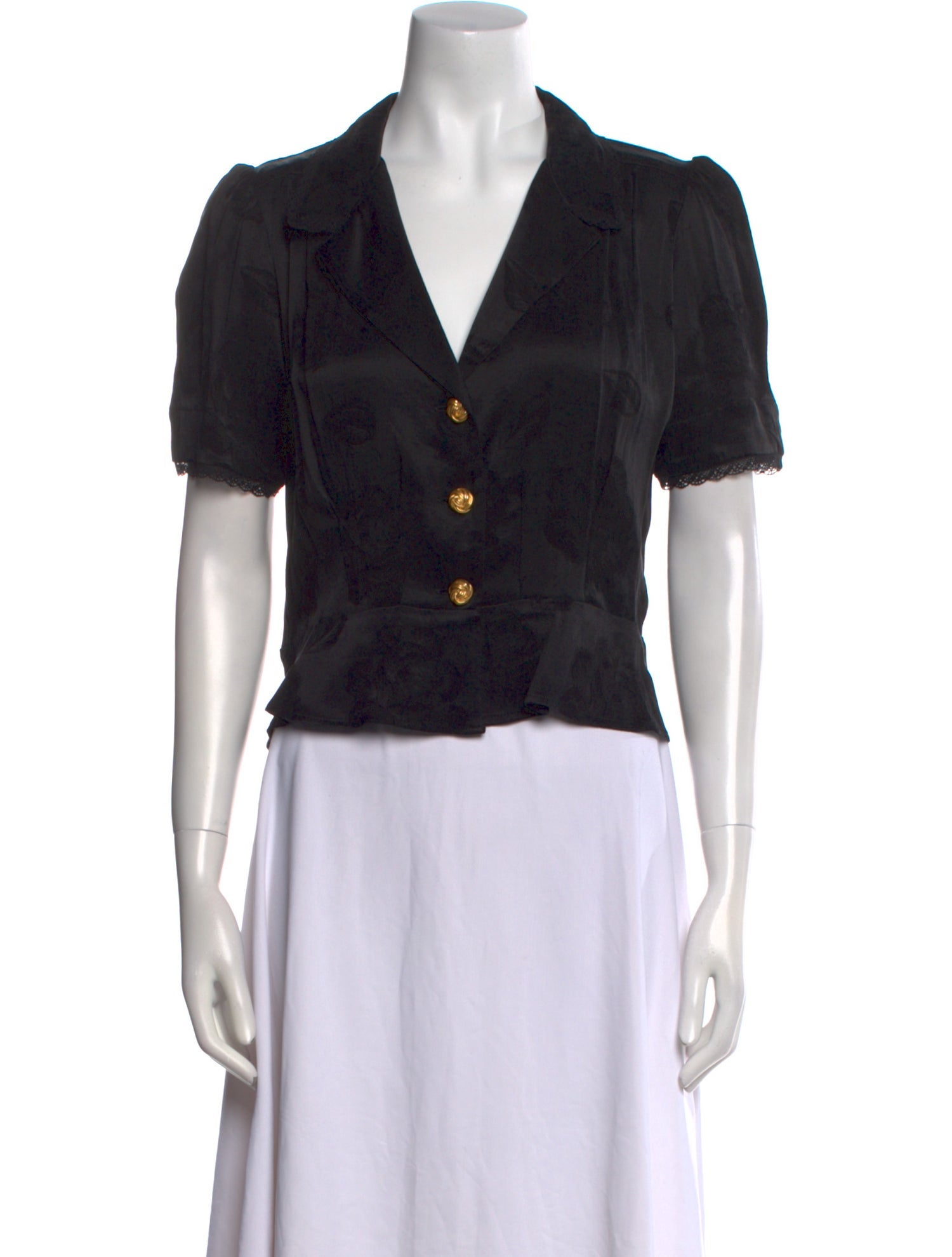 Rouje V-Neck Short Sleeve Crop Top w/ Tags