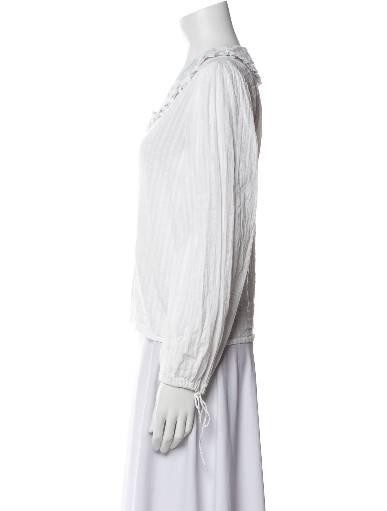 Rouje V-Neck Three-Quarter Sleeve Button-Up Top