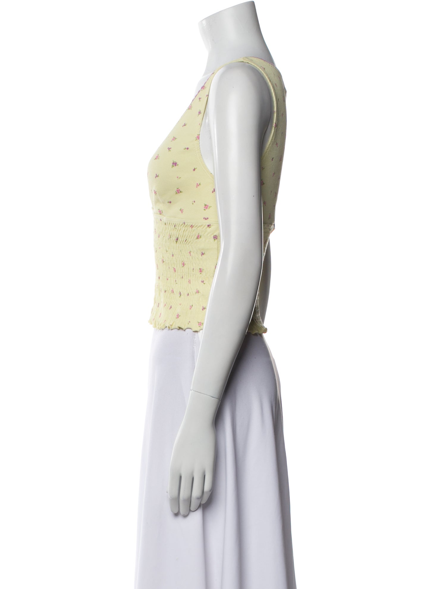 Rouje Printed V-Neck Crop Top