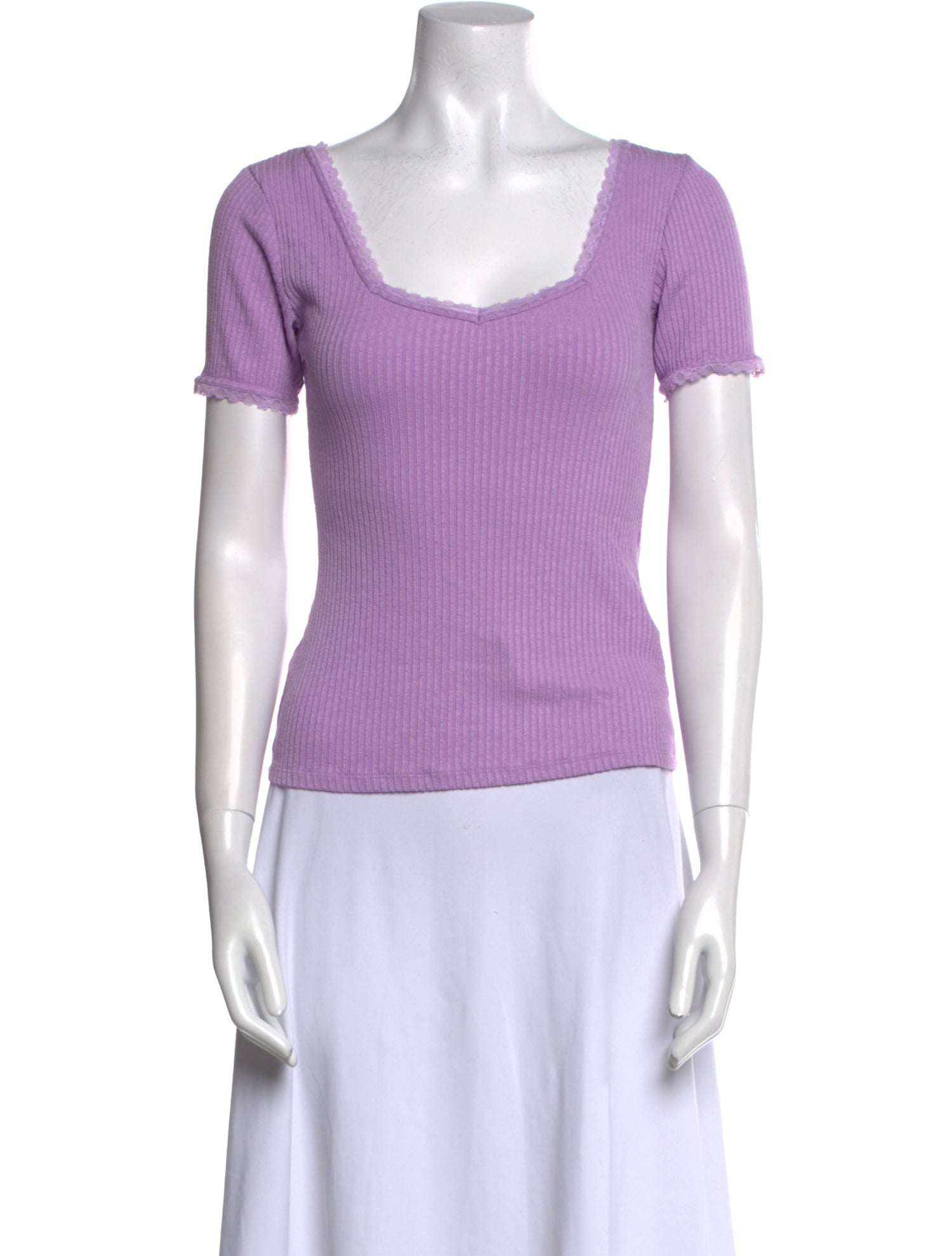 Rouje Square Neckline Short Sleeve T-Shirt