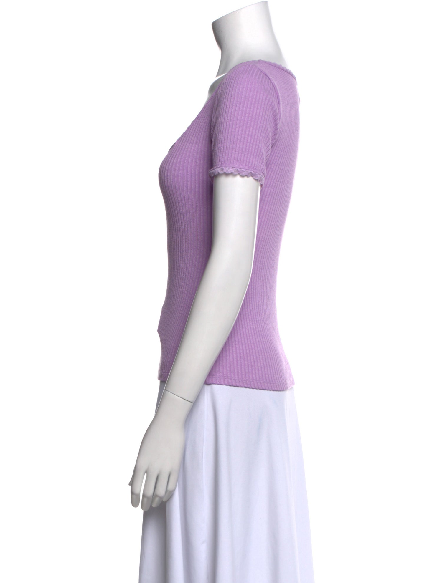 Rouje Square Neckline Short Sleeve T-Shirt