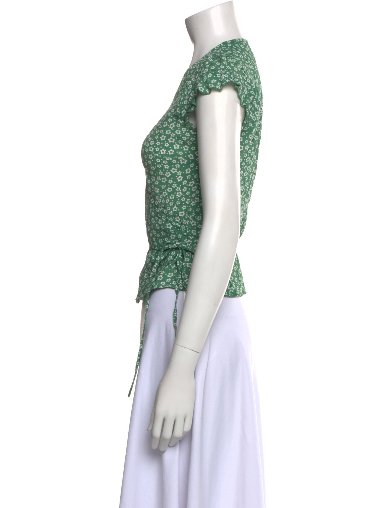 Rouje Floral Print V-Neck Crop Top