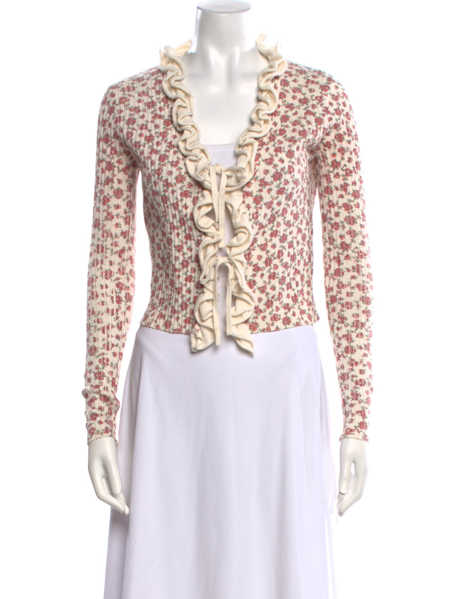 Rouje Floral Print V-Neck Sweater