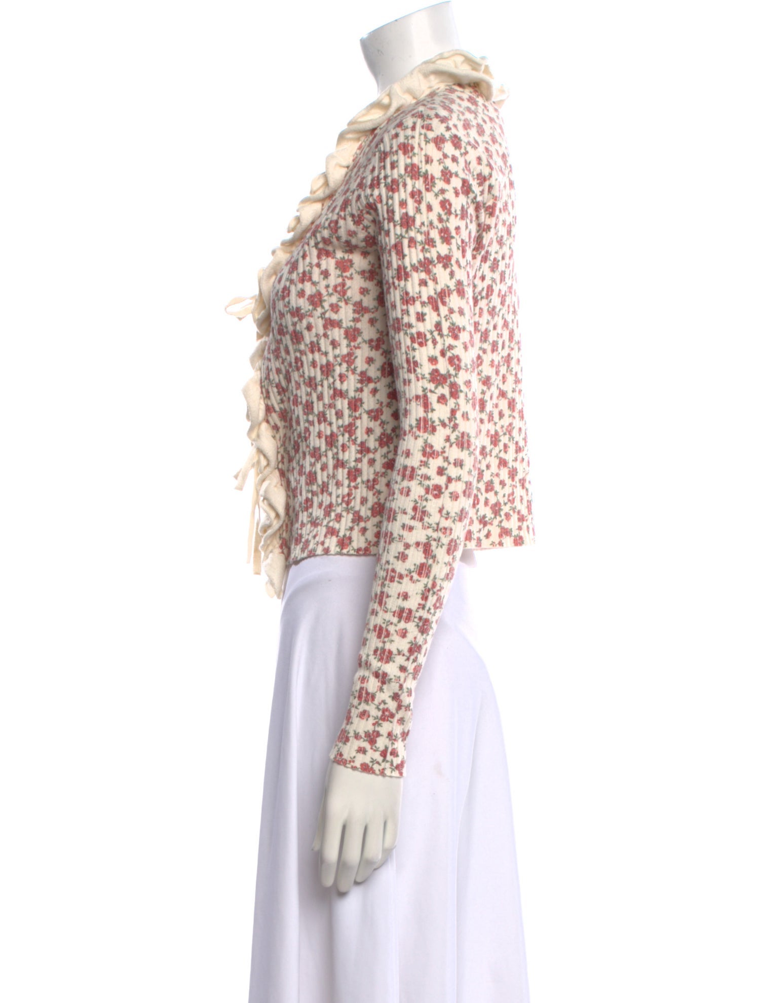Rouje Floral Print V-Neck Sweater