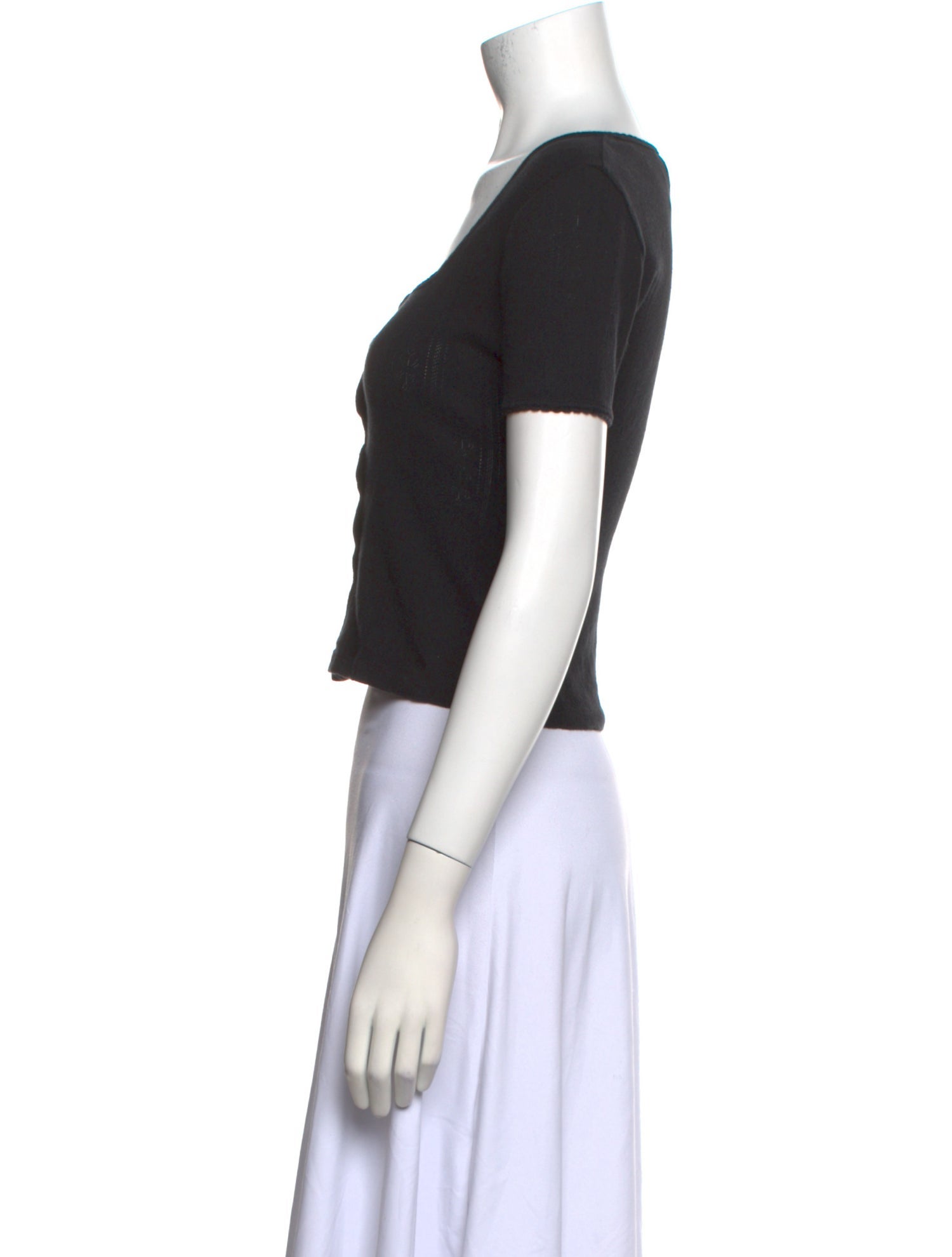 Rouje Square Neckline Short Sleeve Crop Top