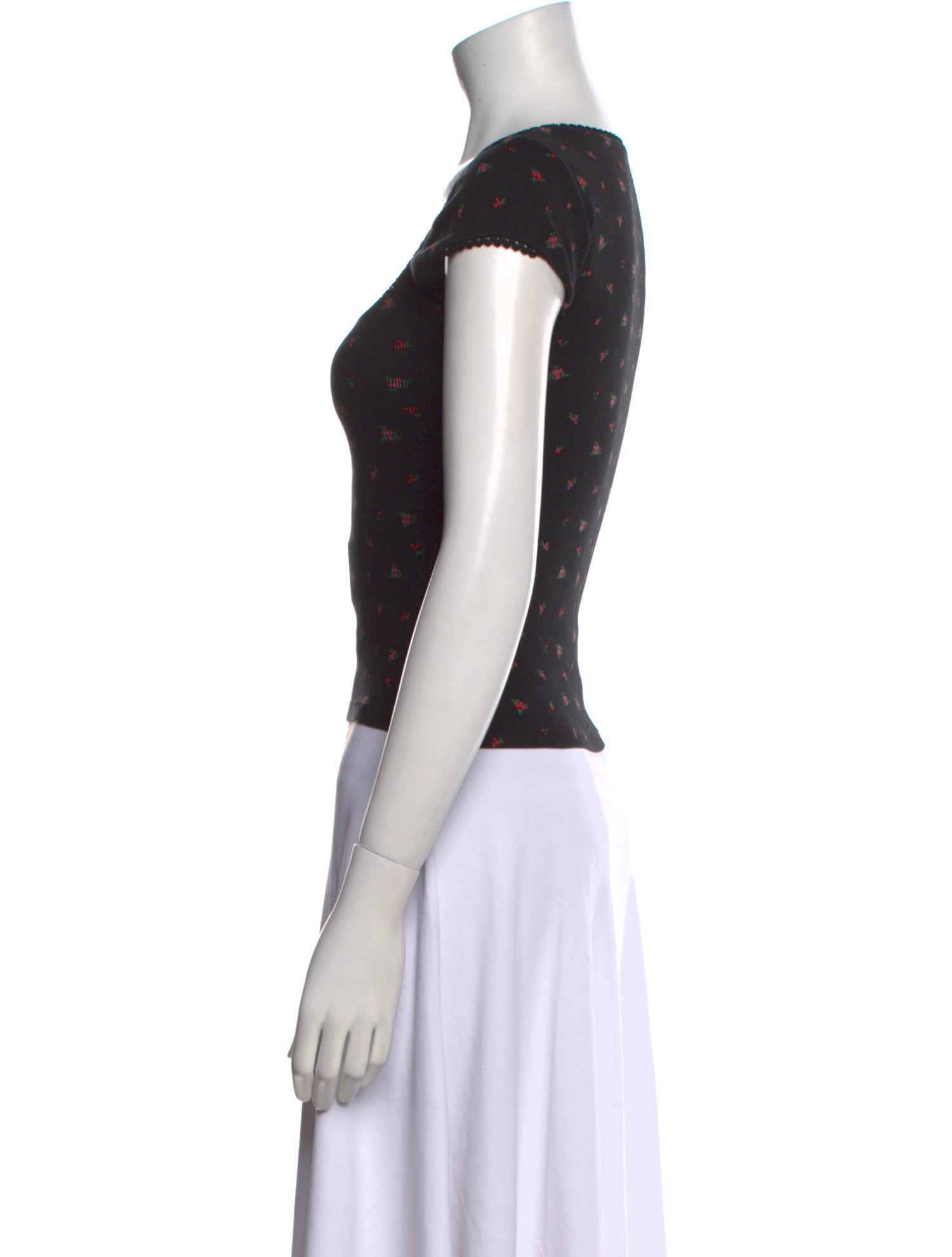 Rouje Floral Print Square Neckline Crop Top