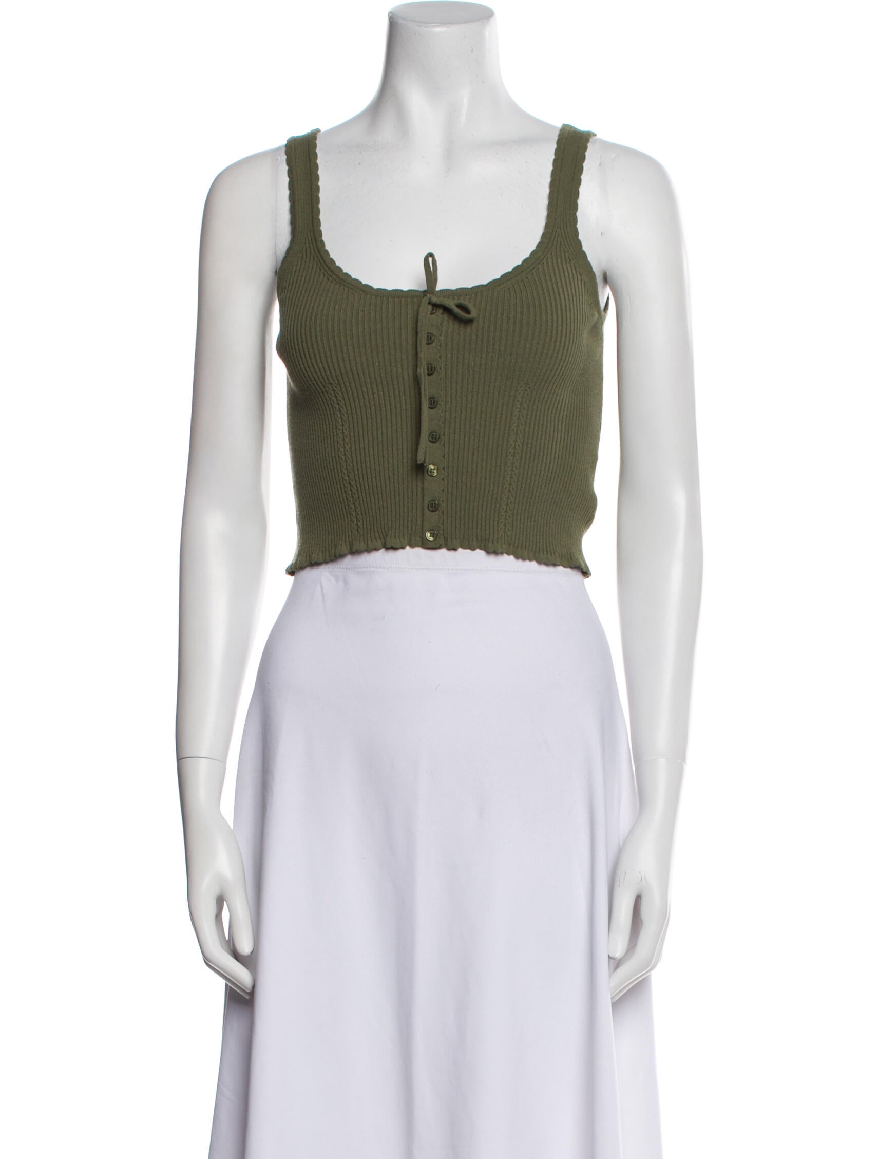 Rouje Scoop Neck Sleeveless Crop Top