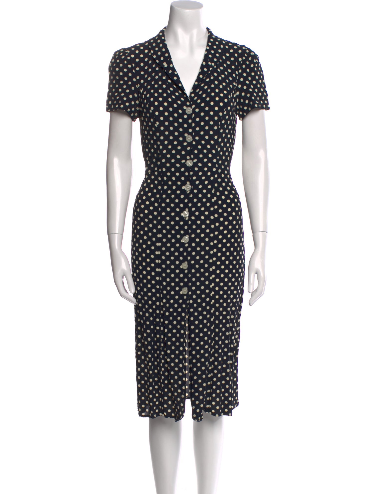 Rouje Polka Dot Print Midi Length Dress
