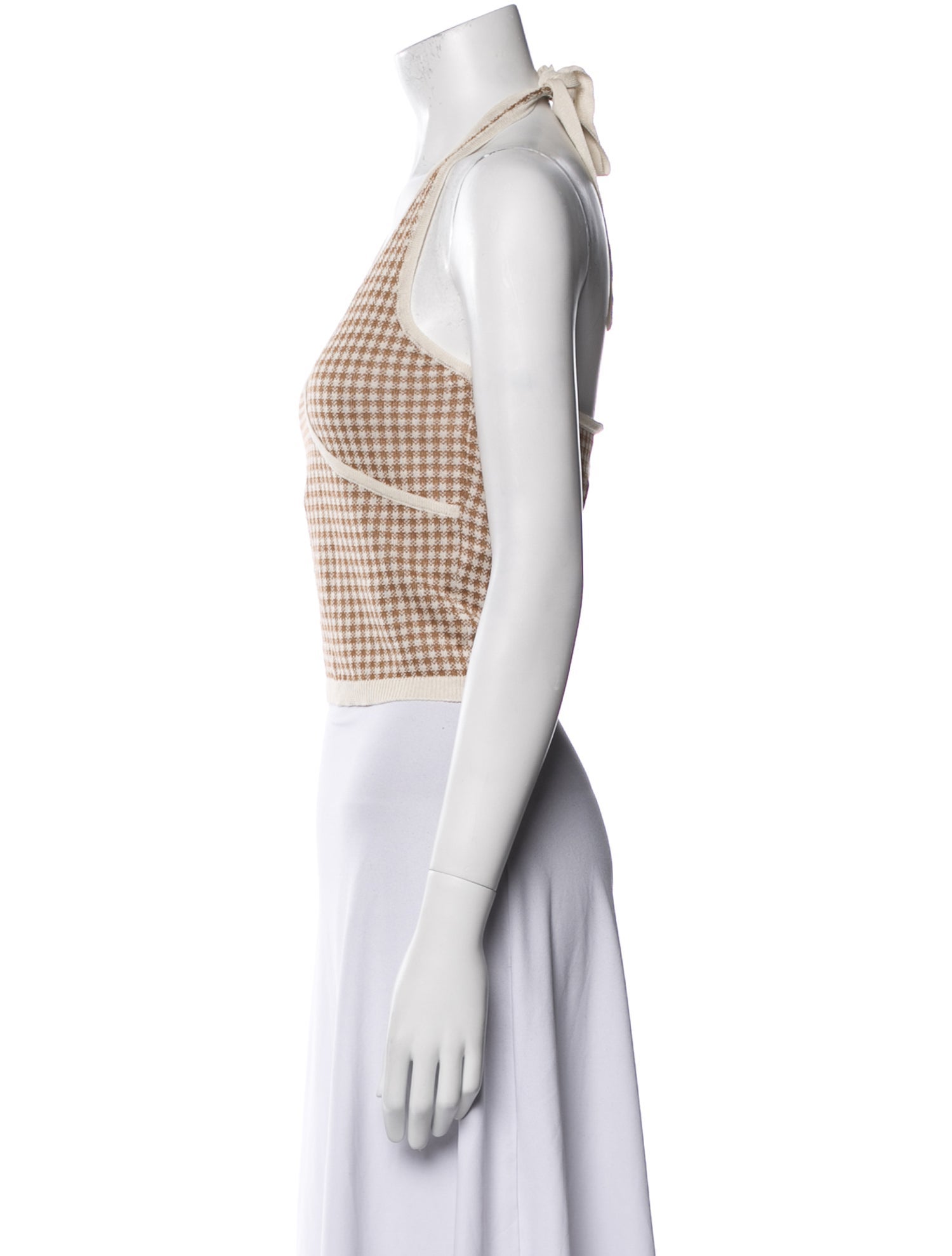 Rouje Plaid Print V-Neck Crop Top