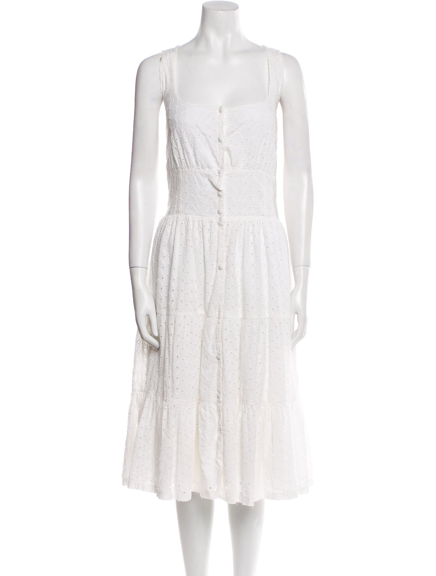 Rouje Square Neckline Midi Length Dress