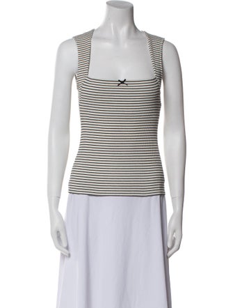 Rouje Striped Square Neckline Top