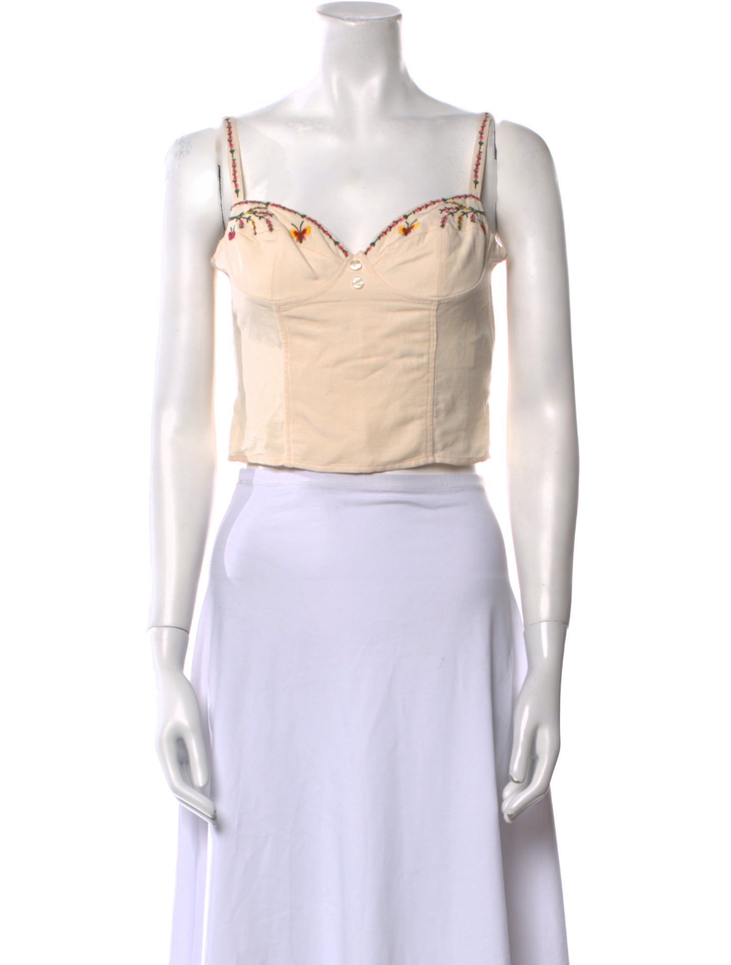 Rouje Square Neckline Sleeveless Crop Top