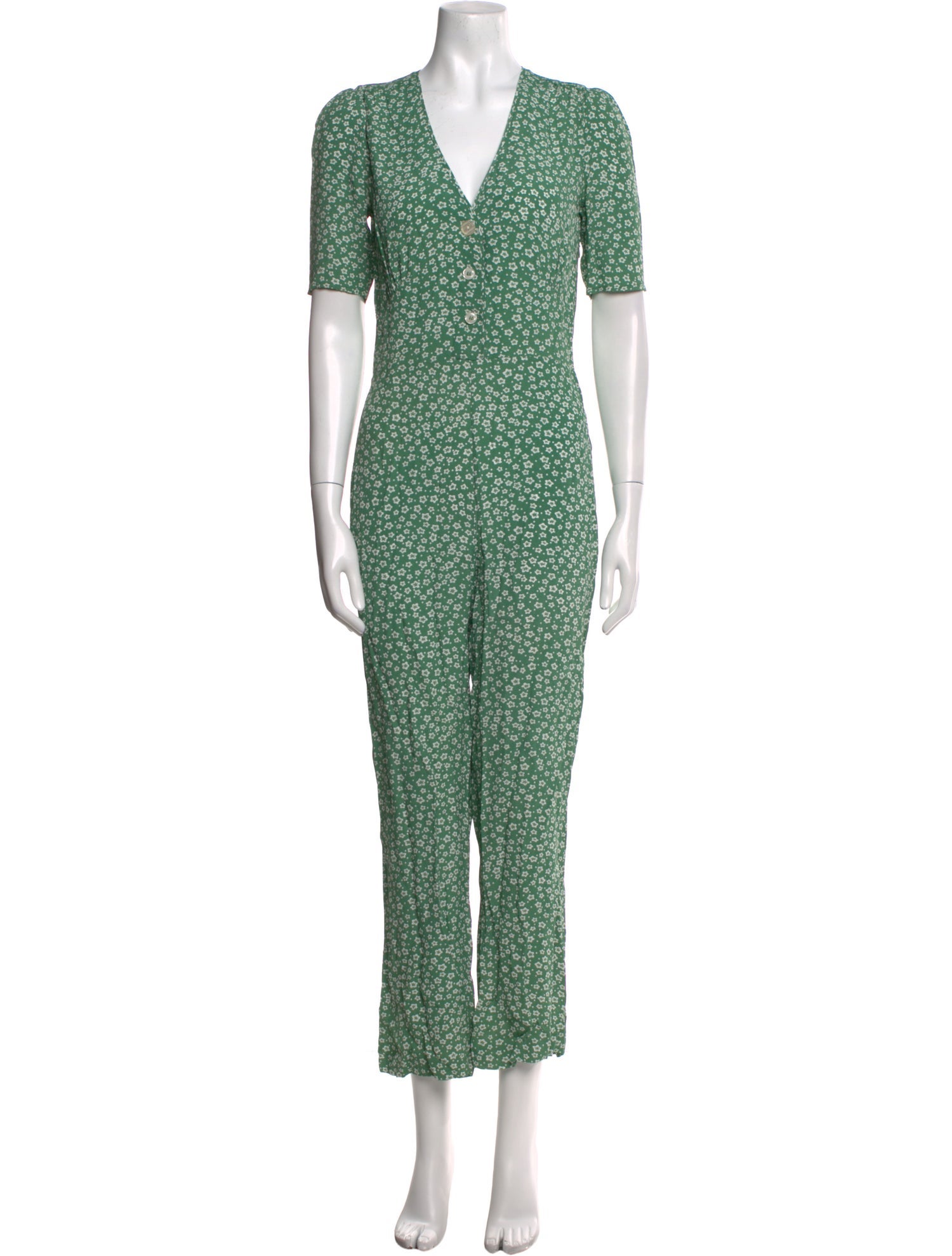 Rouje Floral Print V-Neck Jumpsuit