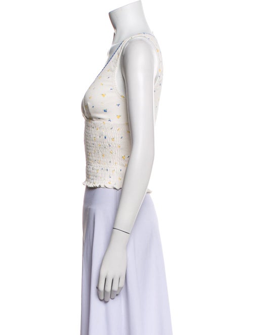 Rouje Printed V-Neck Crop Top