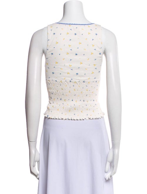 Rouje Printed V-Neck Crop Top