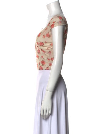 Rouje Floral Print V-Neck Crop Top