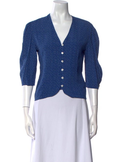 Rouje V-Neck Three-Quarter Sleeve Crop Top