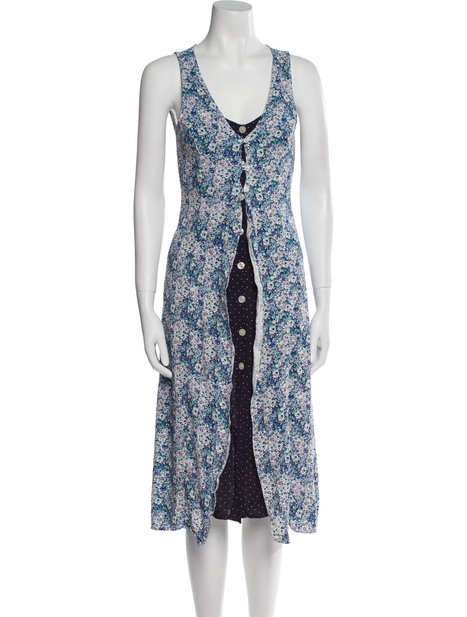 Rouje Floral Print Midi Length Dress