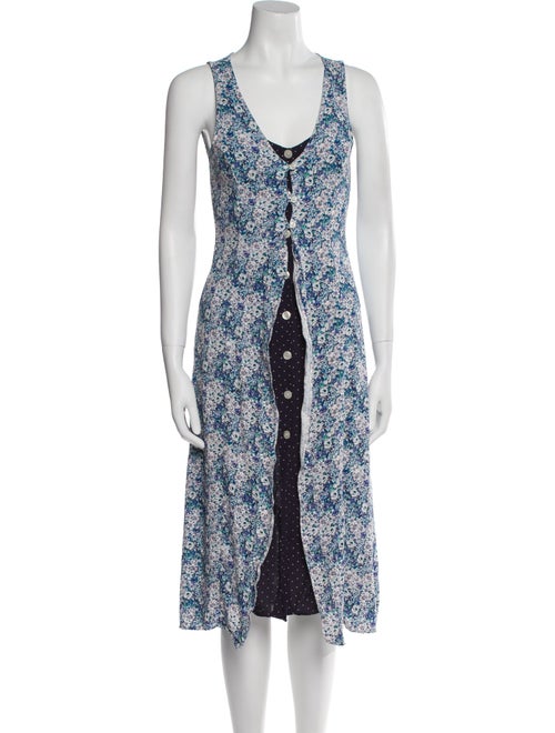 Rouje Floral Print Midi Length Dress