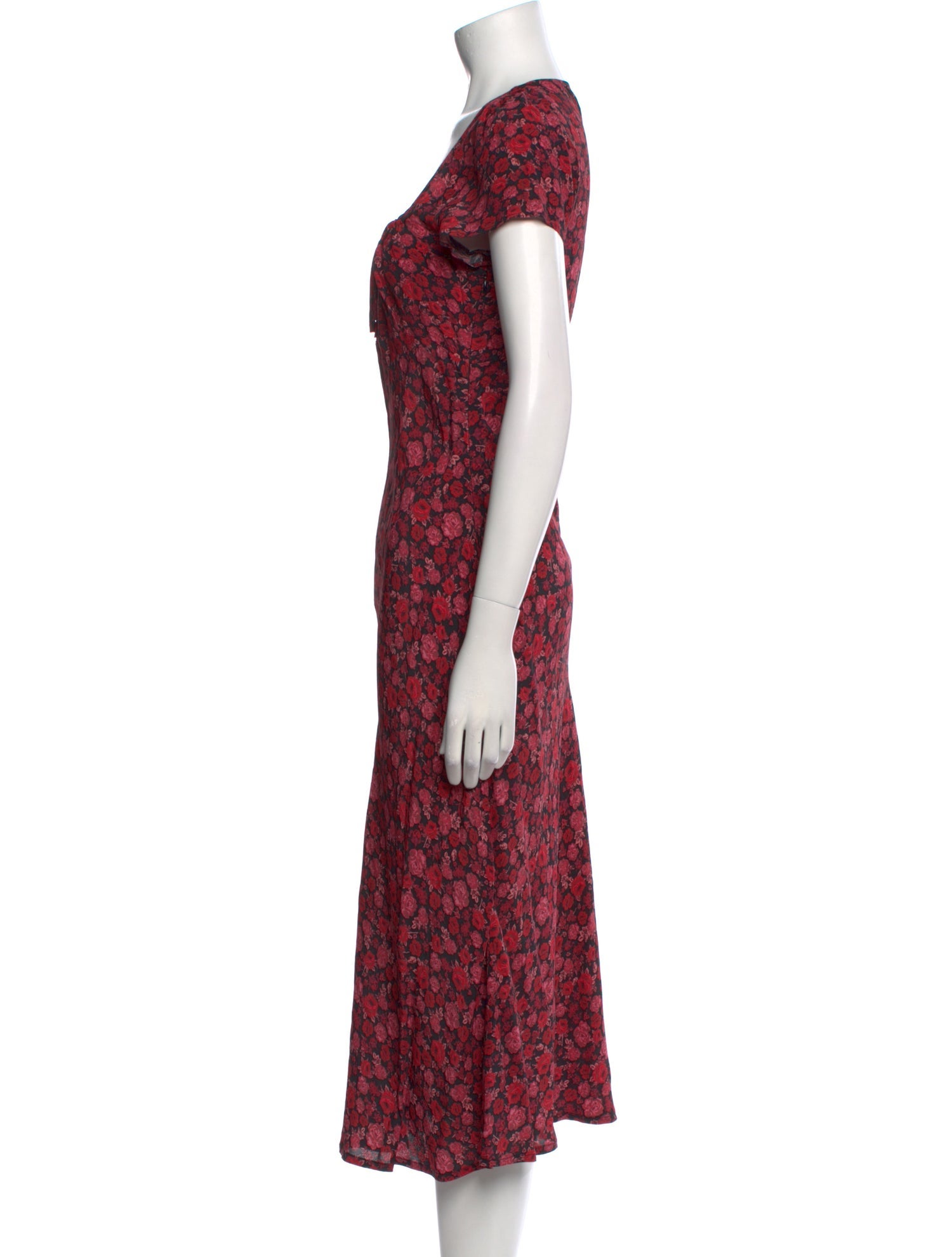 Rouje Floral Print Midi Length Dress