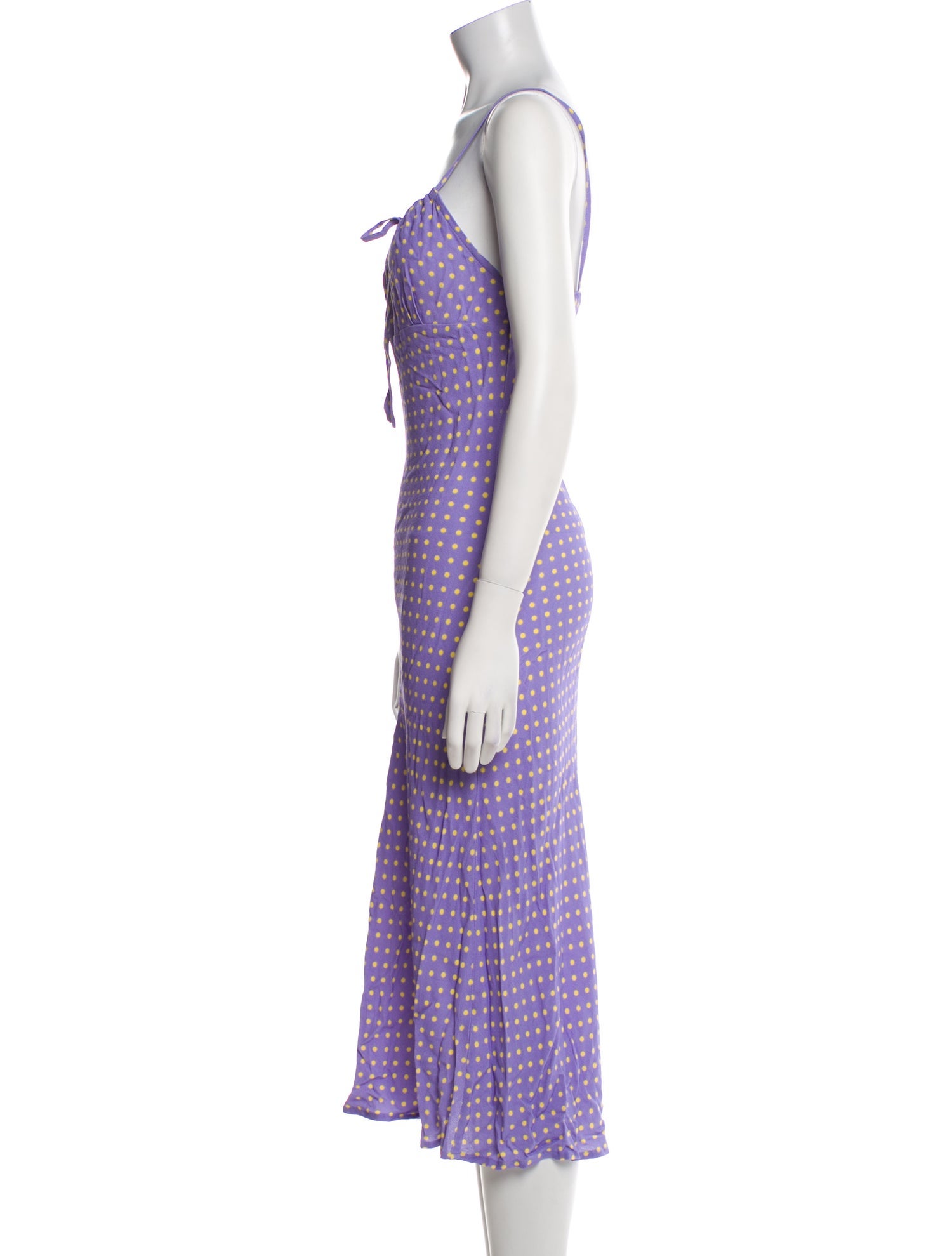Rouje Polka Dot Print Midi Length Dress