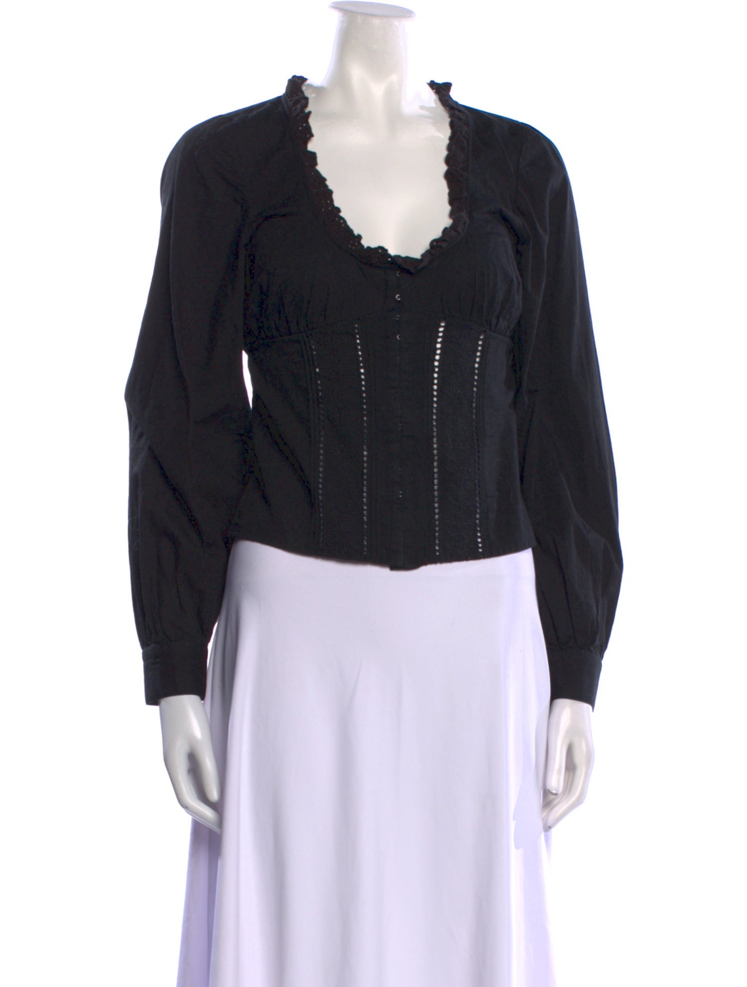 Rouje V-Neck Long Sleeve Crop Top