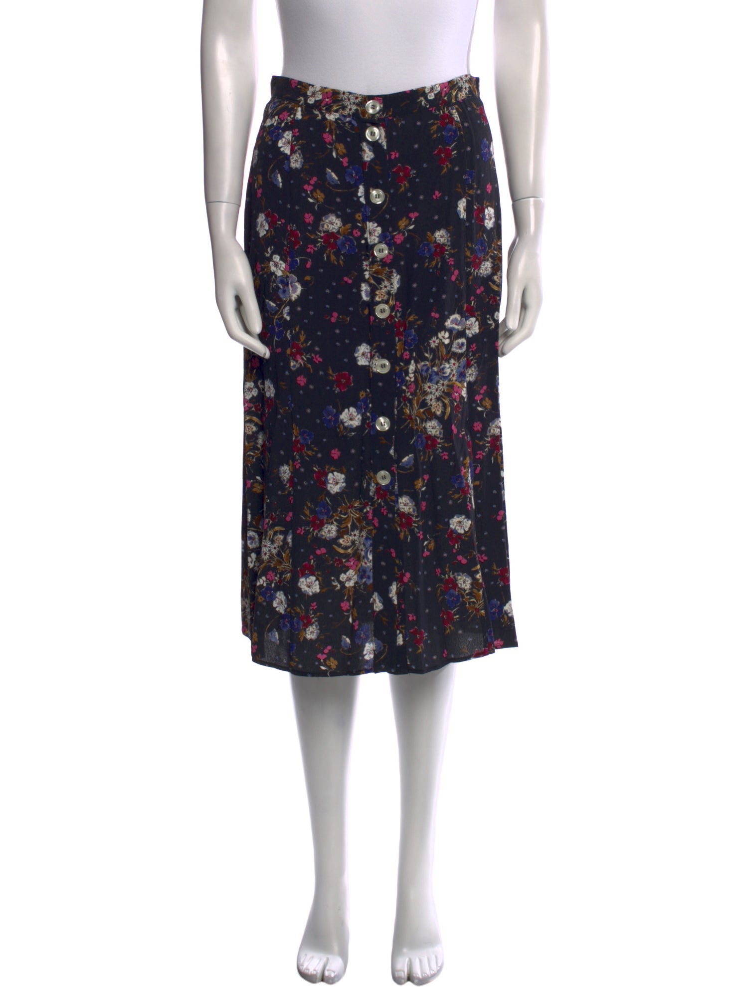 Rouje Floral Print Knee-Length Skirt