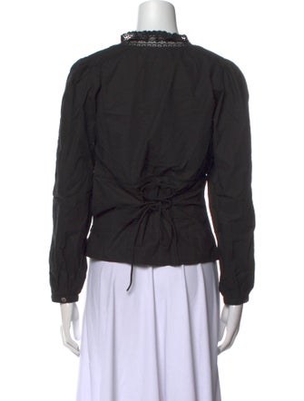 Rouje Scoop Neck Long Sleeve Crop Top