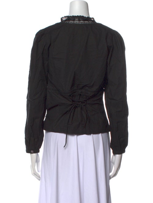 Rouje Scoop Neck Long Sleeve Crop Top