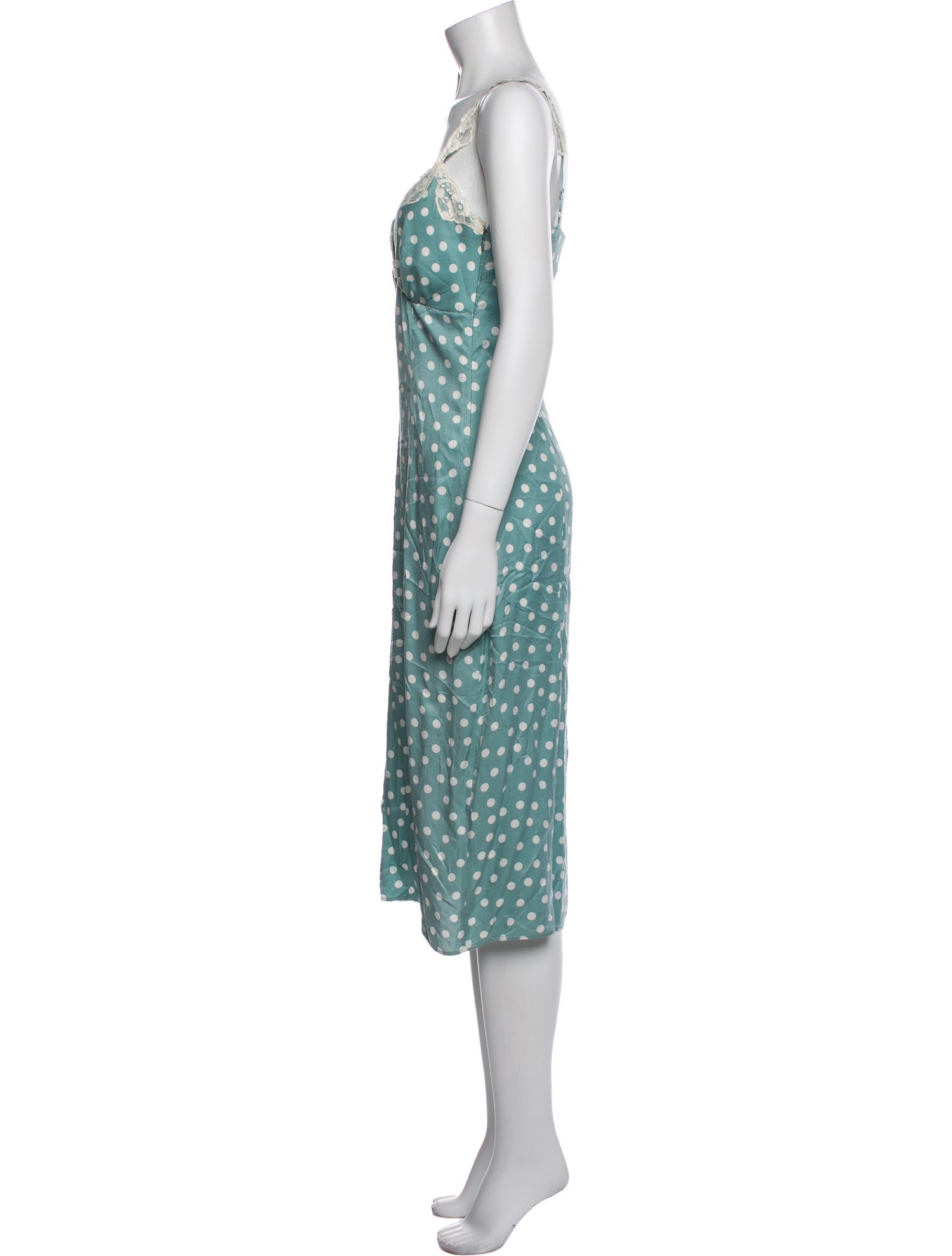 Rouje Polka Dot Print Midi Length Dress