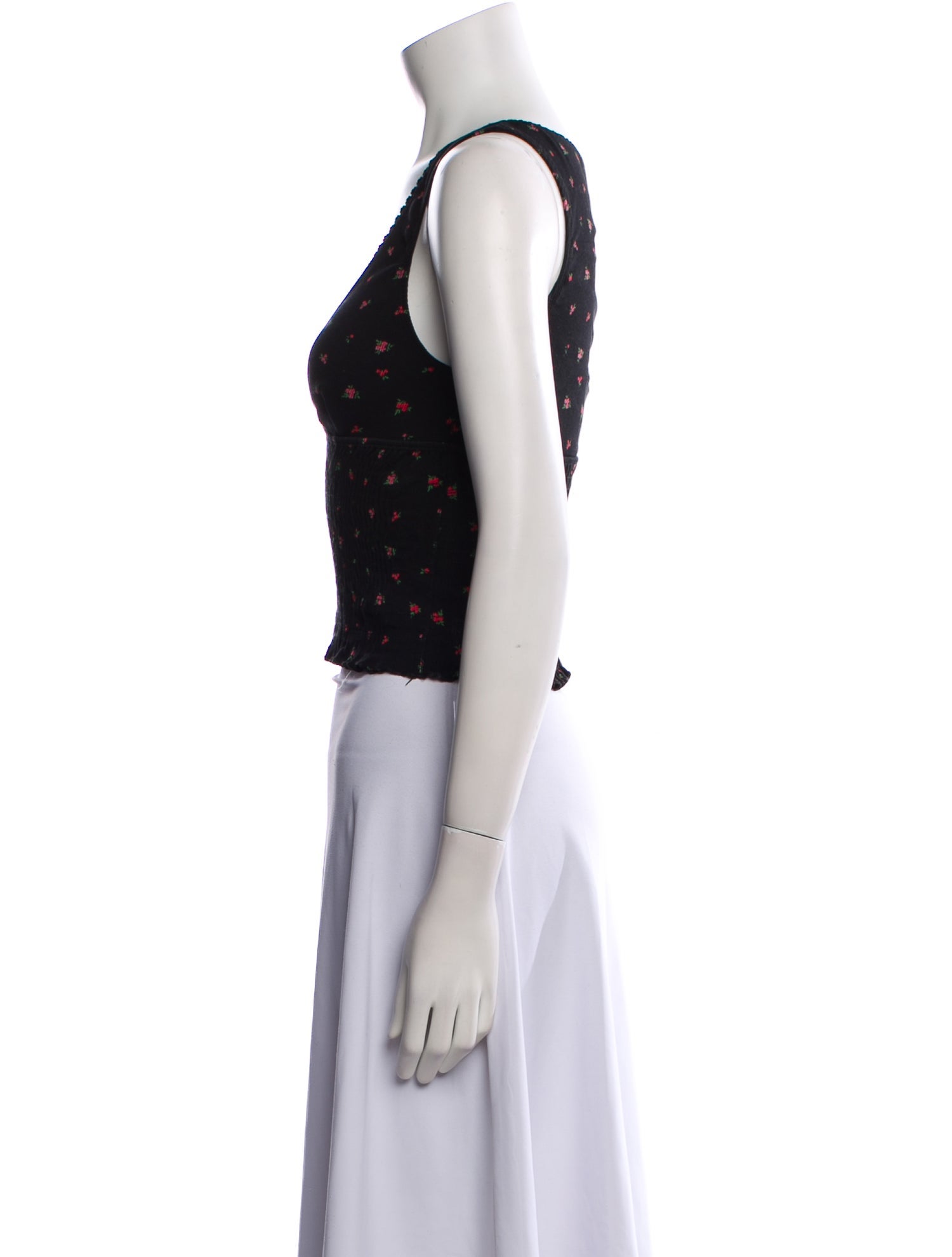 Rouje Printed V-Neck Crop Top