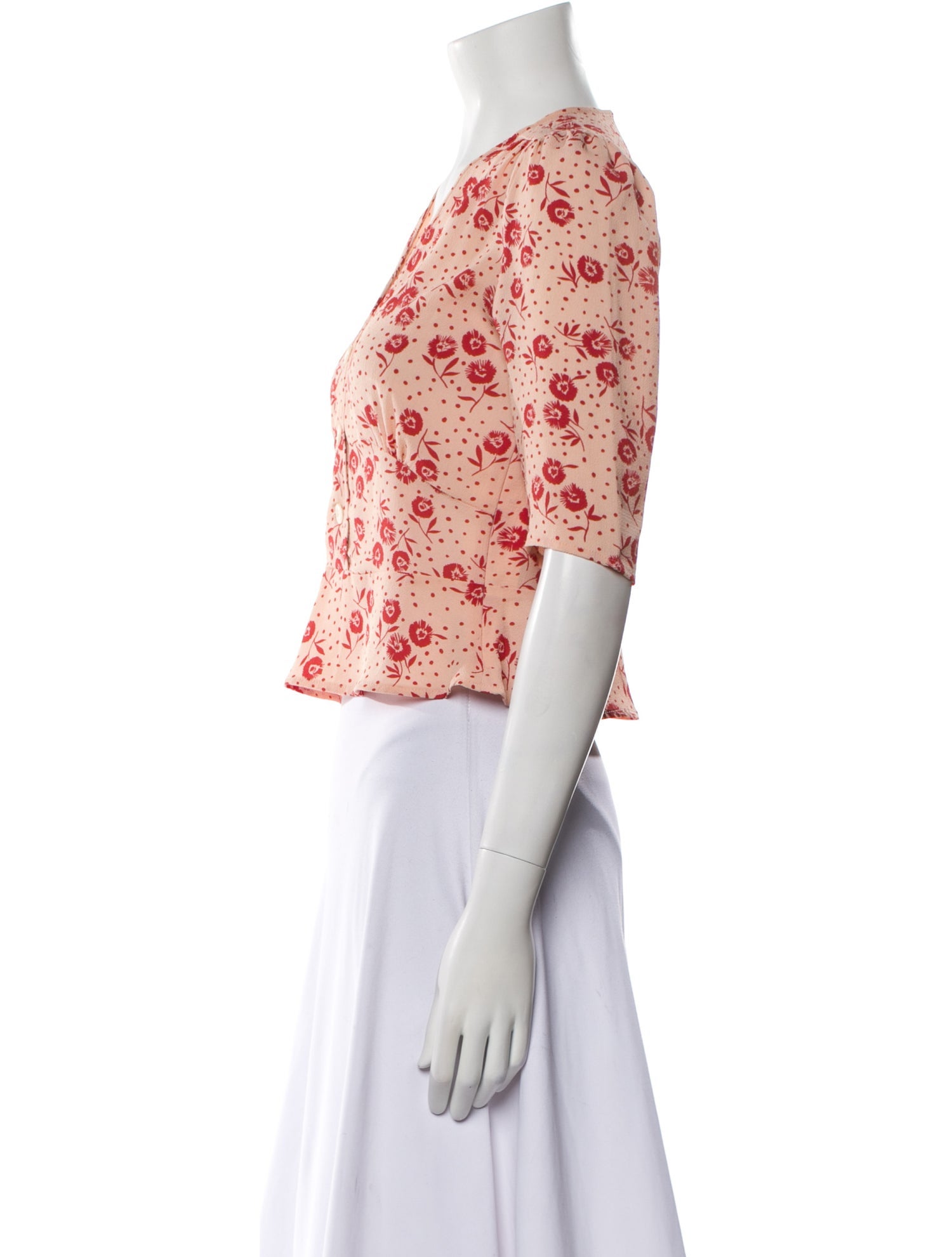 Rouje Floral Print V-Neck Crop Top