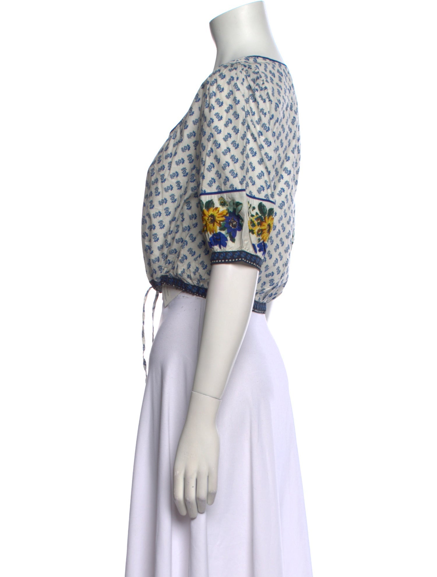 Rouje Printed Square Neckline Crop Top