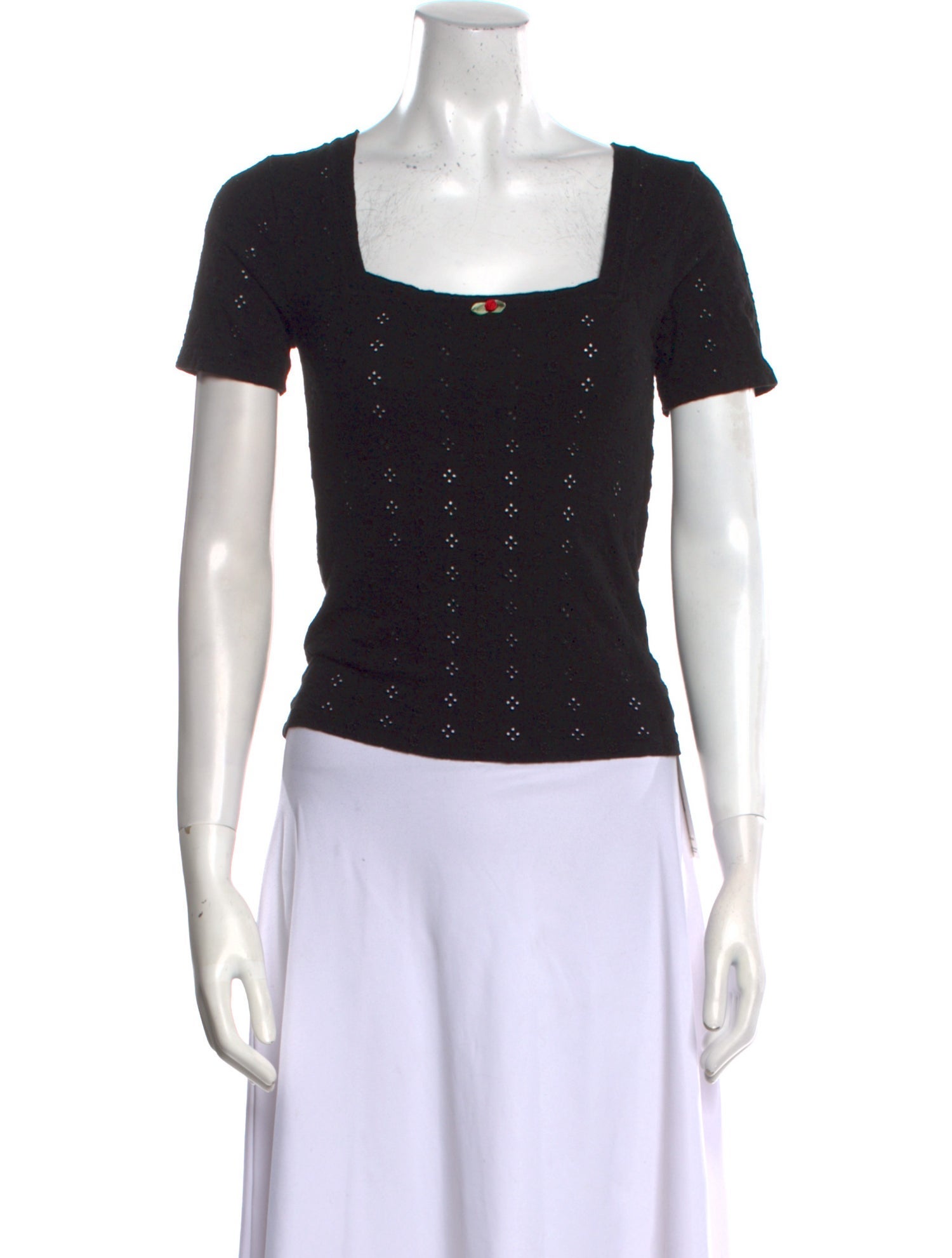 Rouje Square Neckline Short Sleeve Top