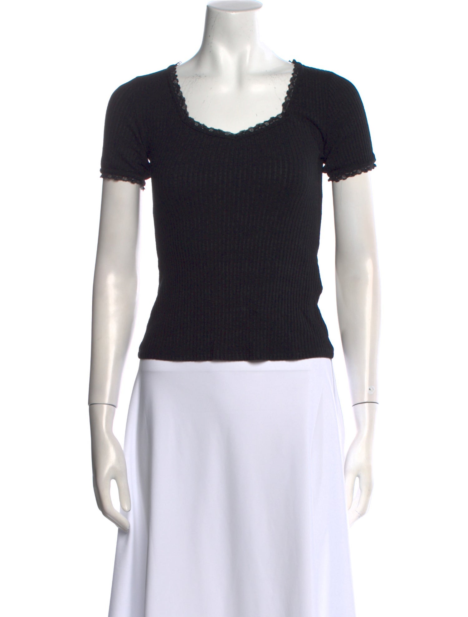 Rouje Square Neckline Short Sleeve T-Shirt