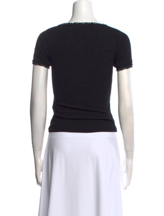 Rouje Square Neckline Short Sleeve T-Shirt