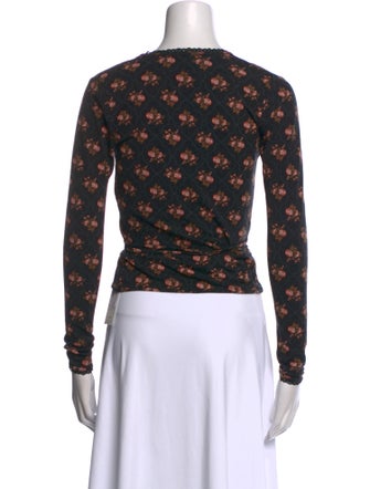 Rouje Floral Print V-Neck Crop Top