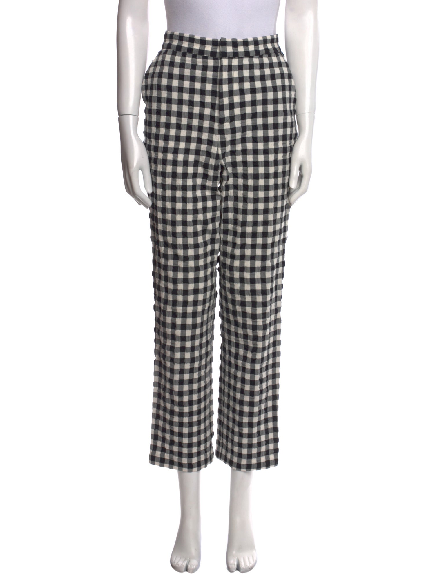Rouje Plaid Print Straight Leg Pants