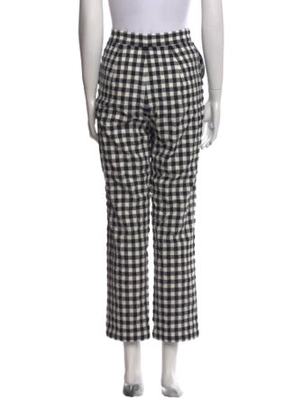 Rouje Plaid Print Straight Leg Pants