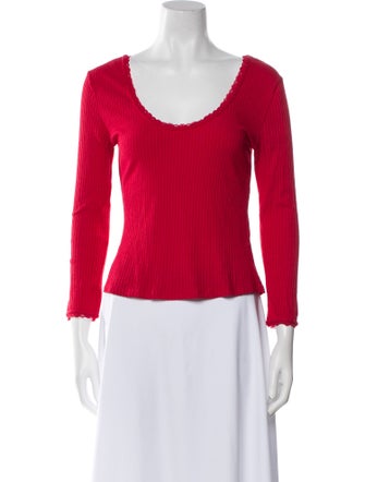 Rouje Scoop Neck Three-Quarter Sleeve Top