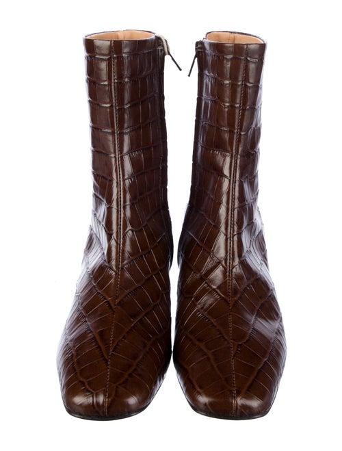 Rouje Embossed Leather Printed Moto Boots