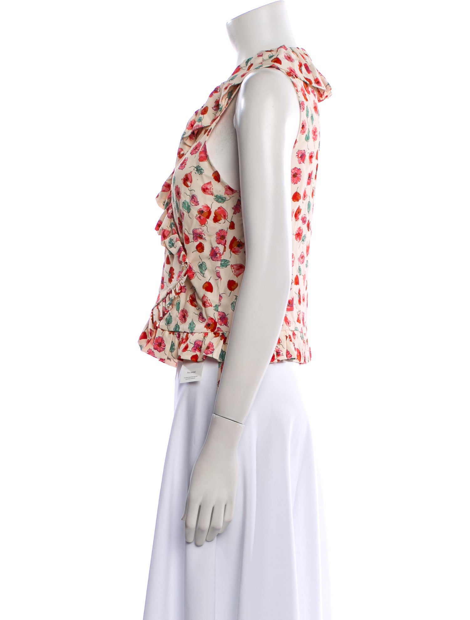 Rouje Floral Print V-Neck Crop Top