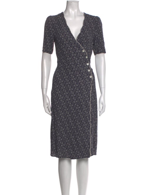 Rouje Floral Print Midi Length Dress