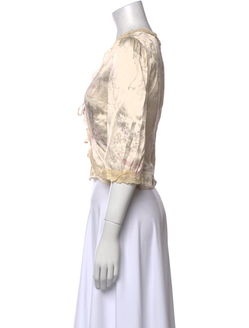 Rouje Printed V-Neck Crop Top