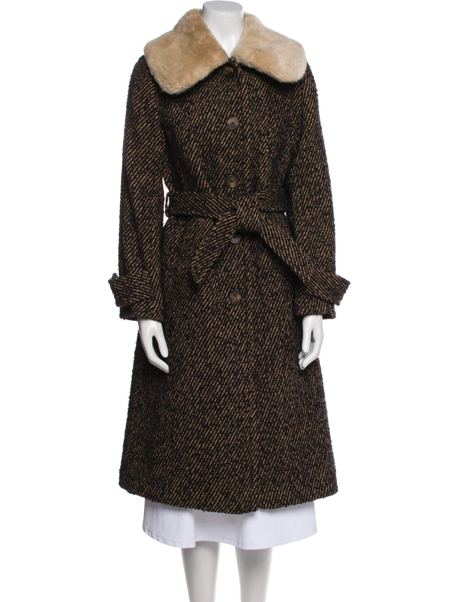 Rouje Wool Tweed Pattern Coat