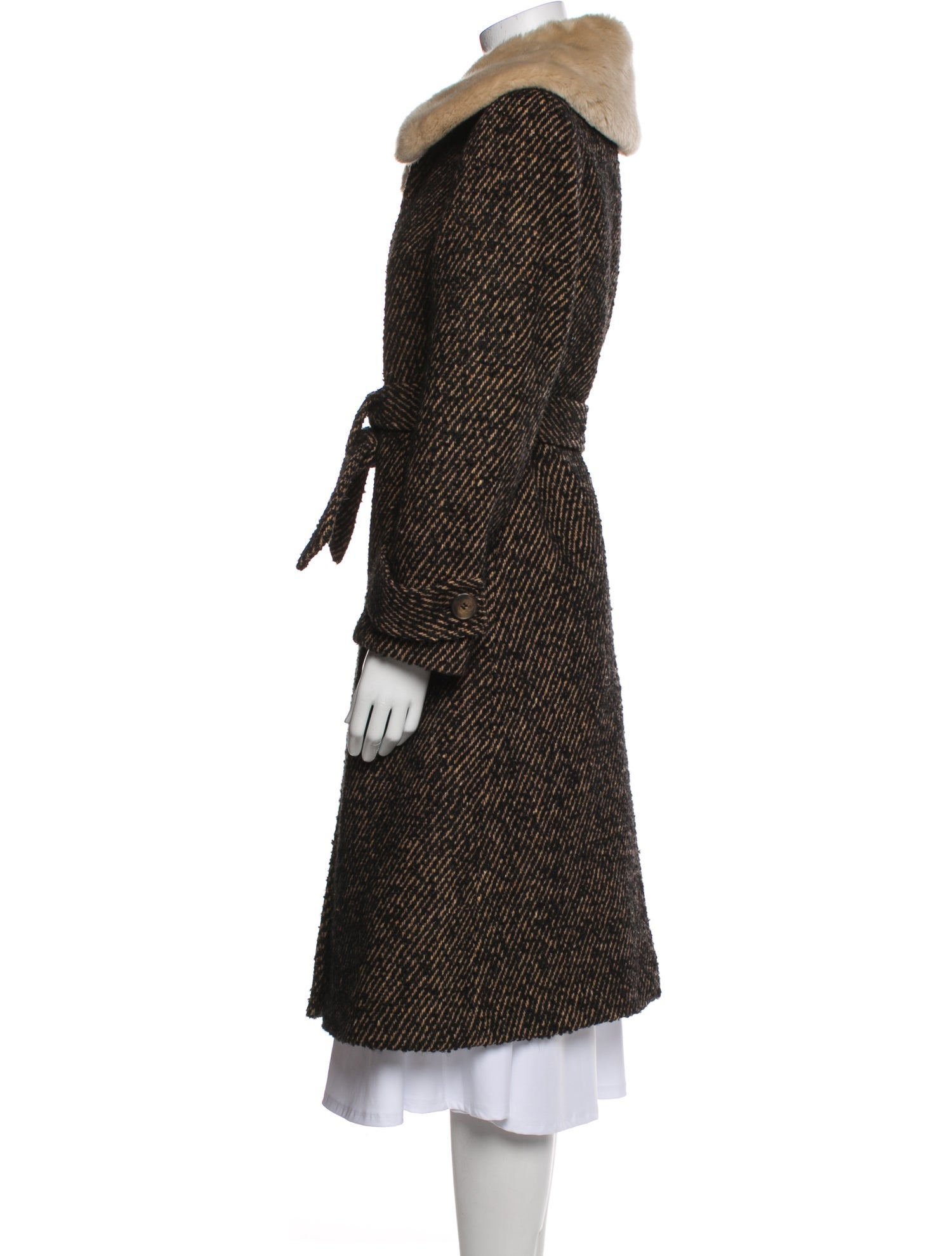 Rouje Wool Tweed Pattern Coat