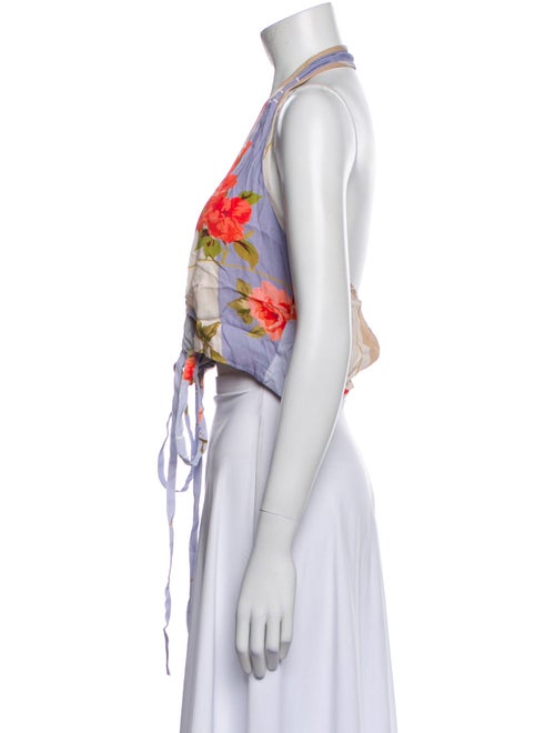 Rouje Printed V-Neck Crop Top