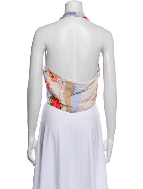 Rouje Printed V-Neck Crop Top