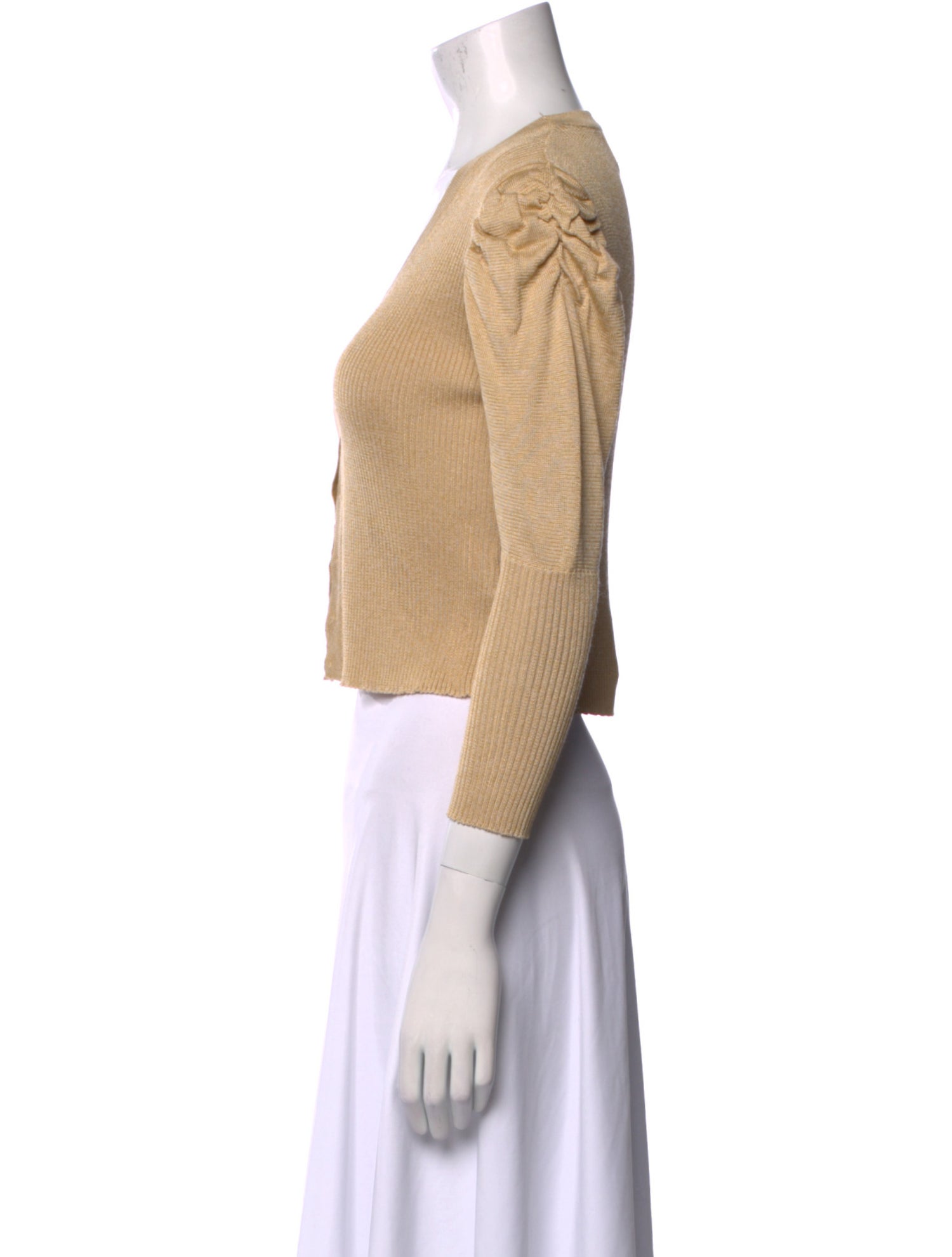 Rouje V-Neck Three-Quarter Sleeve Crop Top