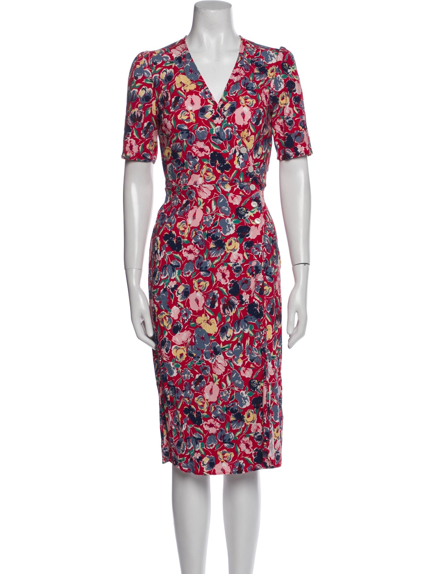 Rouje Floral Print Midi Length Dress